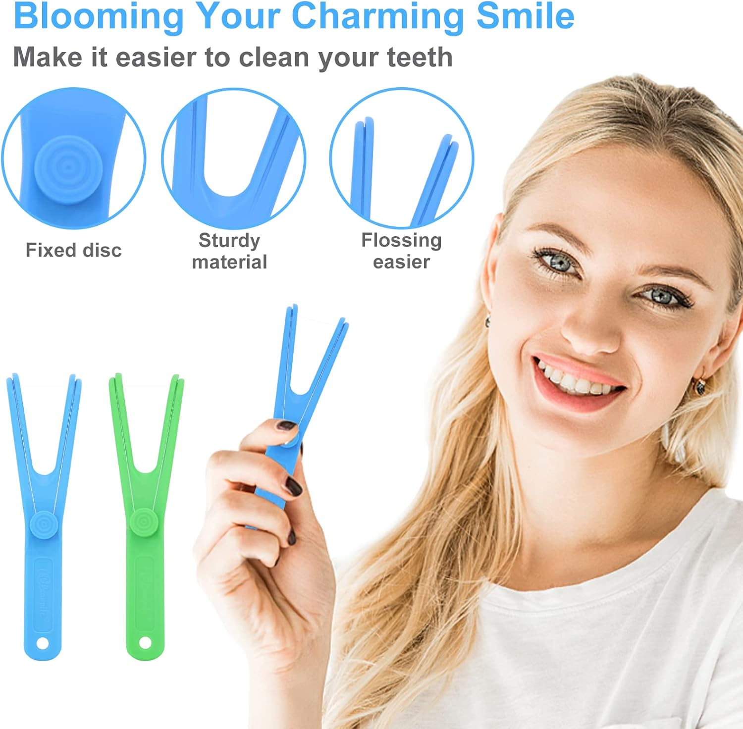 10 Pcs Reusable Flosser Holder, Dental Floss Holder, Floss Handle Durable Adults and Kids Dental Tools&hellip; image number 2