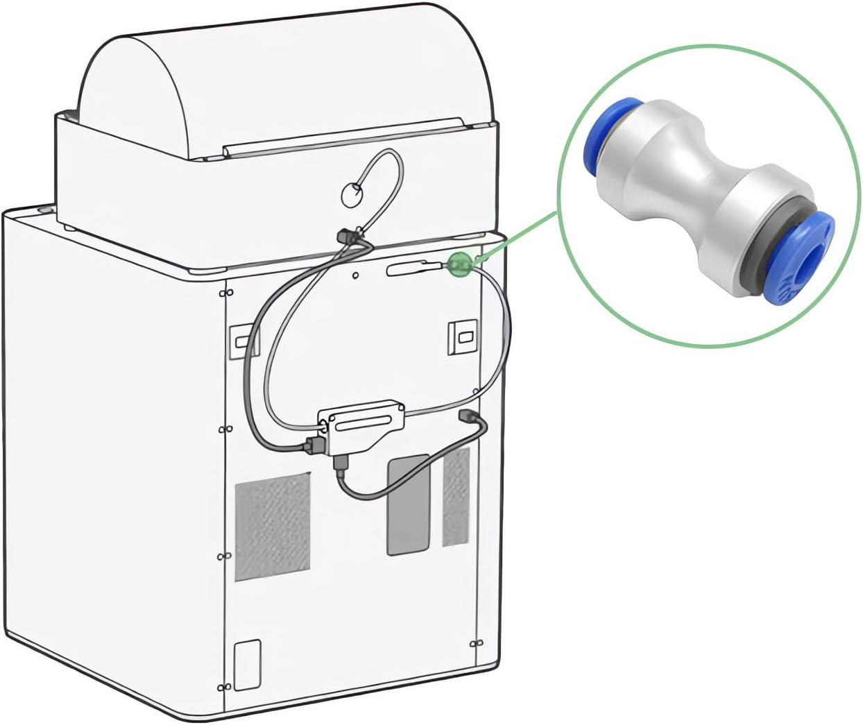 LEOWAY 3D Printer Accessories PTFE Tube Connector, AMS Feed PTFE Feed Tube Connector for P1P/P1S/X1/X1C/X1E 3D Printer Parts (3PCS) image number 3