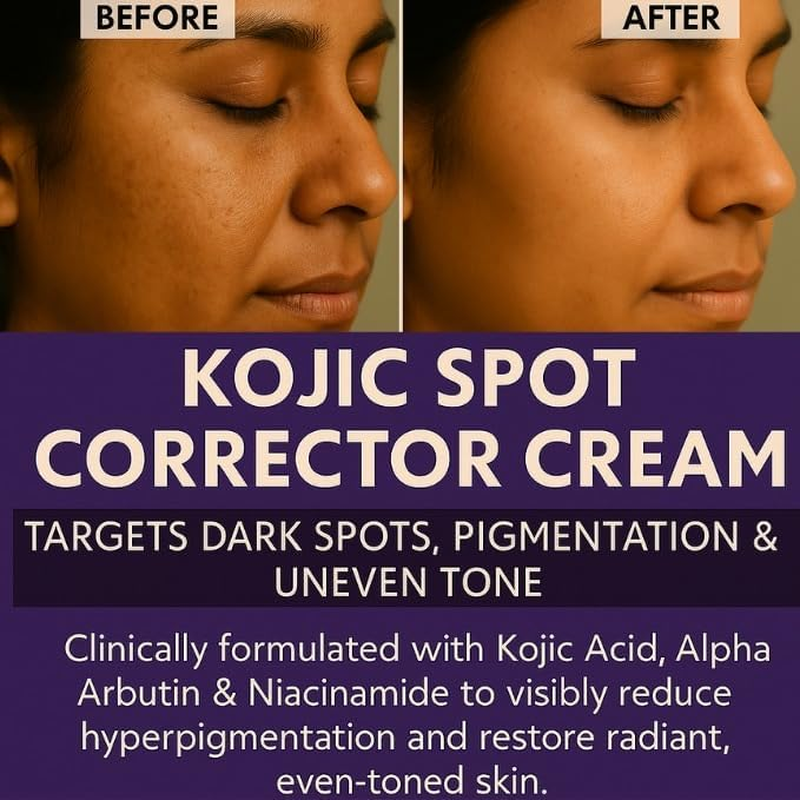 BAKE 3% Kojic Acid Dark Spot Corrector Cream with Alpha Arbutin for Pigmenation, Dark Spots & Dark Circles - 60G image number 1