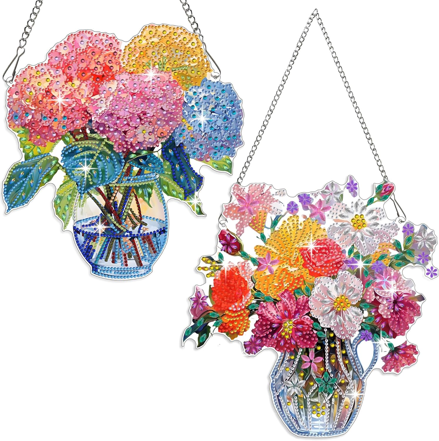 Muzagroo Art Welcome Sign Diamond Art Kits for Adults, 5D Diamond Hanging Ornament Kits for Front Door, DIY Special Shaped Diamond Dot Kits, Home Porch Crystal Hanging Pendant Ornament (Welcome)