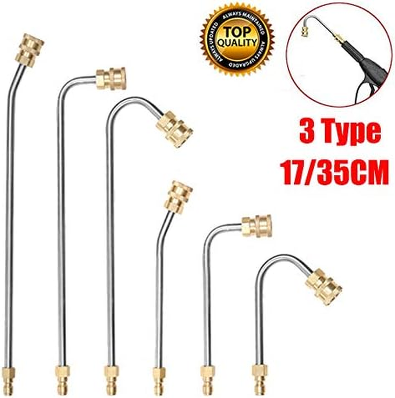 Sagasave Washer Gutter Cleaner Attachment Accessory, 17/35 Cm High Pressure Washer Gutter Rod for 1/4 Inch Quick Connect,3 Types Degrees Curved Rod image number 3