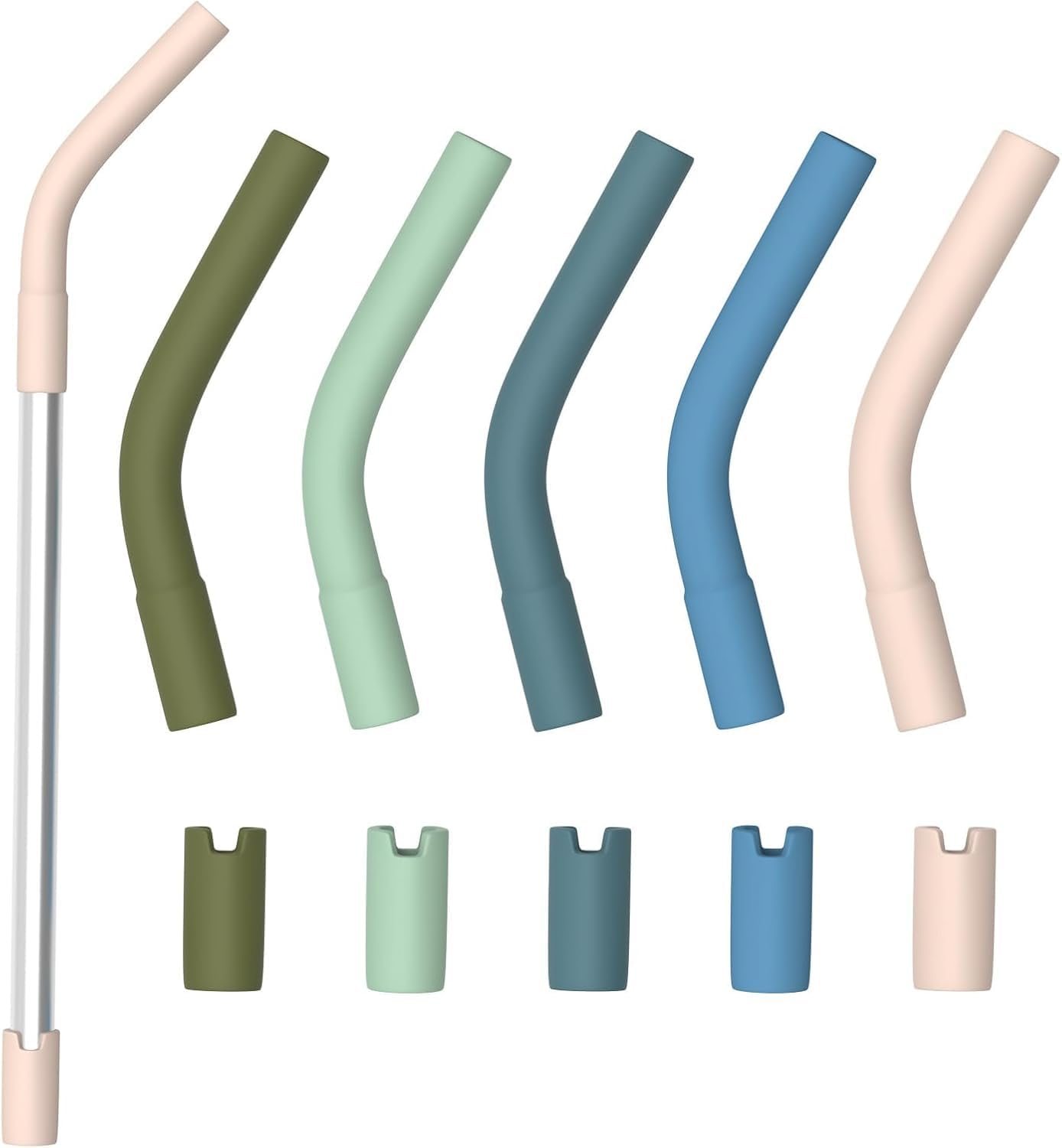 WADY 5PCS Silicone Straw Tips, Straw Toppers, Rubber Straw Tips Colorful Silicone Extender Tip/Silicone Tips for Metal Straws, 8 Mm Silicone Straw Covers for Cup Tumbler Fit, Stanley 40 Oz Tumbler image number 4