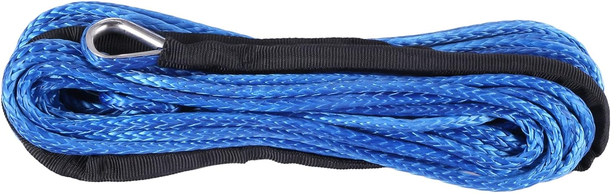 3/16 Inch X 50 Inch 7700 Lbs Synthetic Winch Line Cable Rope with Protection Sleeve for ATV UTV (Blue) image number 6