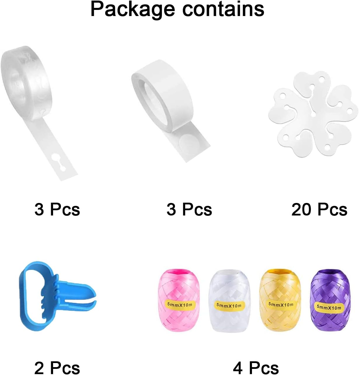 Balloon Garland Arch Kit-300 Balloon Glue Dots 50 Feet Stronger Balloon Strips 2 Tying Tools and Ribbons for Party Wedding Birthday Party Decorations image number 5