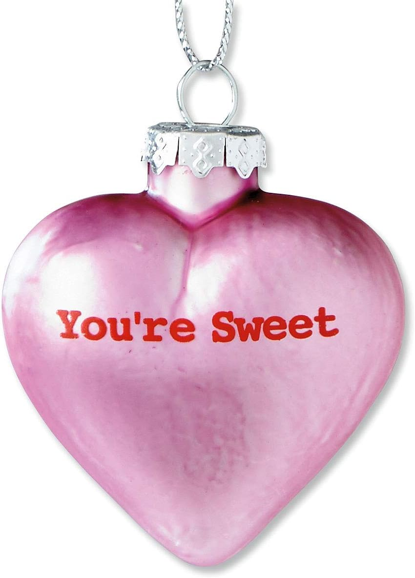 Lillian Vernon Candy Heart Glass Ornament- Blown Glass Valantines Day Hanging Ornaments, Set of 12 - Birds image number 7