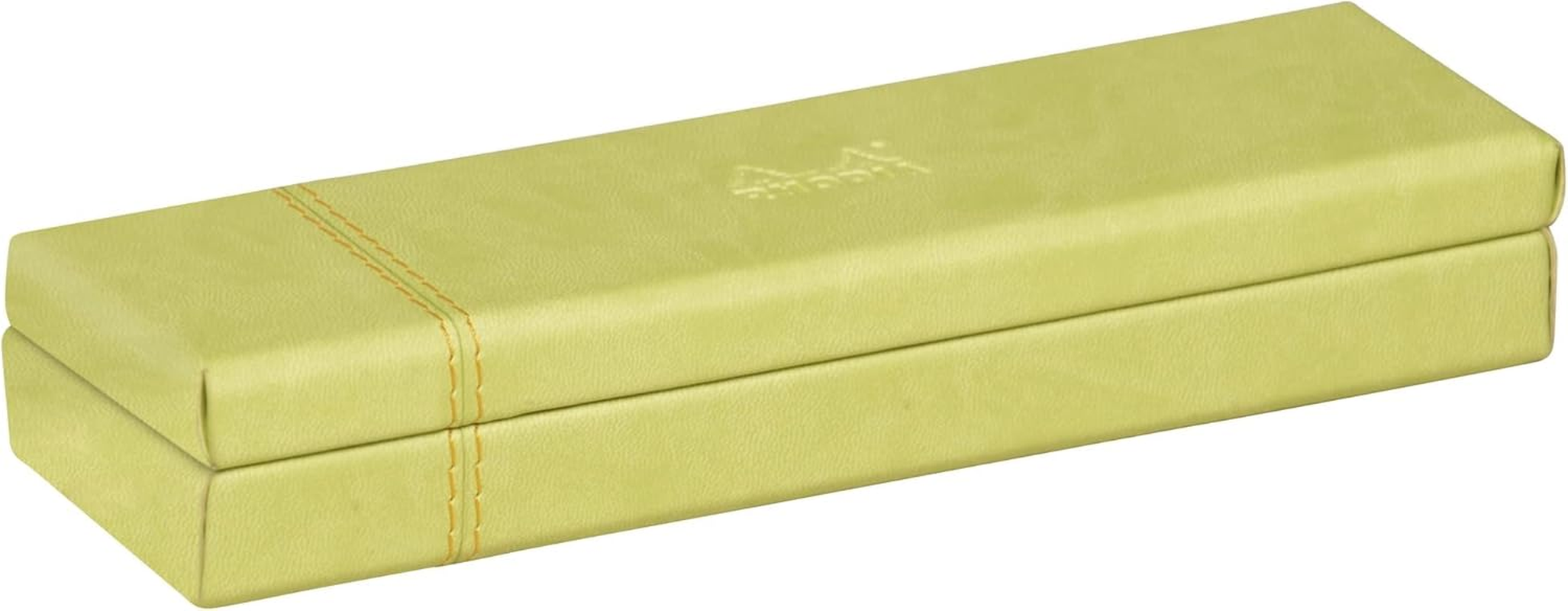 RHODIA 318877C - Turquoise Pencil Case - 21X5.5X3 Cm - Orange Saddle Stitching - Faux Leather Exterior - Rhodiarama Home Office Collection - Office Organization & Design Storage