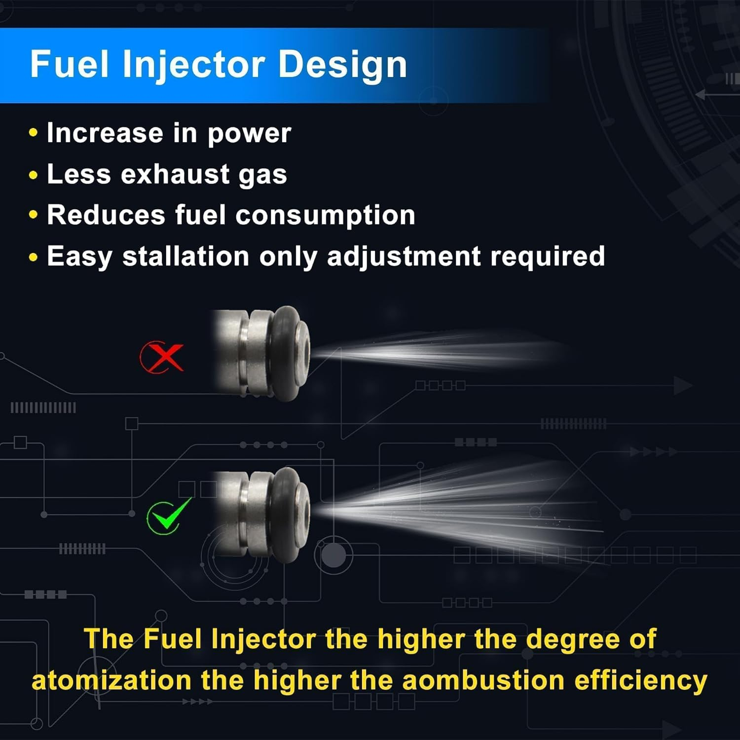 GXARTS 2PCS Racing Fuel Injector IWP162 4 Holes Compatible with Harley Davidson Touring FL Dyna Softail 2001-2016 Replaces 27609-01 27609-01B 1022-0113 image number 3