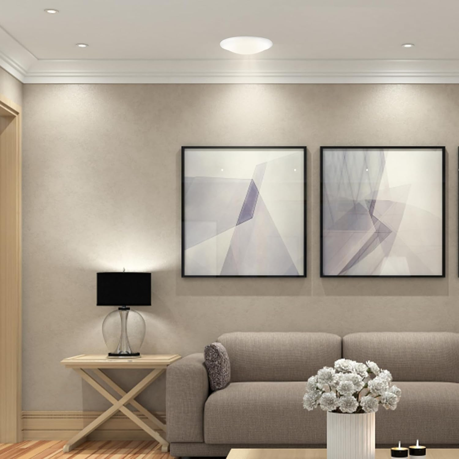 Ceiling Light Cover Replacement Clip-On for Ceiling Mounted Fixture, Mushroom Lamp Shade Ceiling Fan Replacement Globes, Diameter 13.6 In/34.7 Cm image number 2