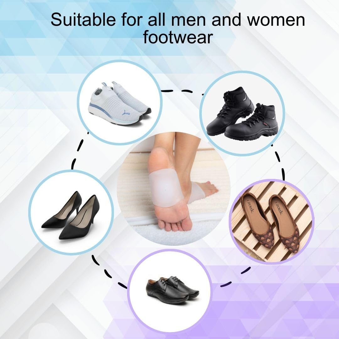 Wonder Care Plantar Fasciitis Archsupport Sleeve | Compression Arch Support Foot Sleeve | Foot Compression Wrap Flat Feet Corrector for Men and Women Pair of 1 & 3 image number 2