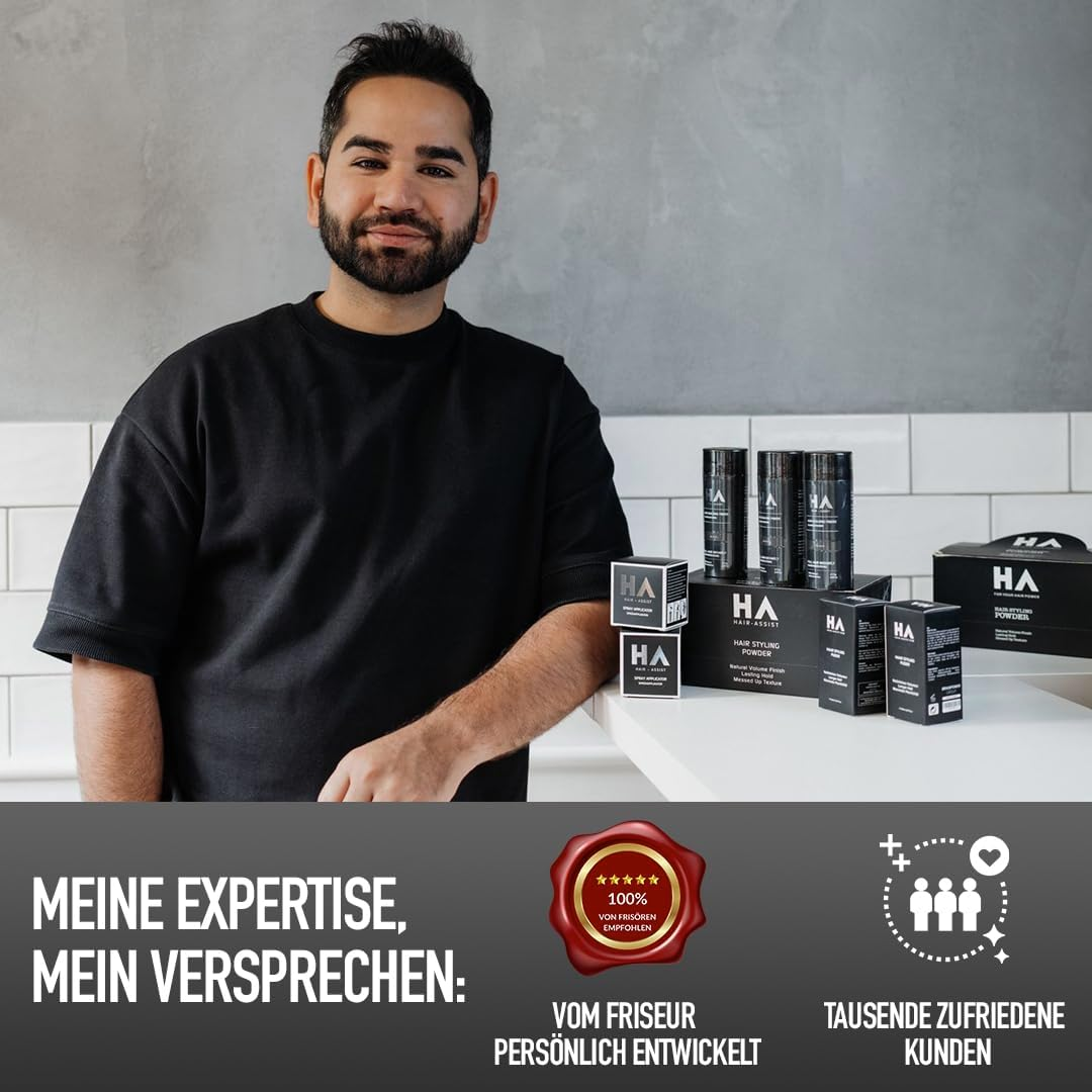 Hair-Assist Scattered Hair for Hair Thickening in Seconds [27.5G] Pouring Hair - Hair Thickener Effectively Conceals Hair Loss - Developed & Recommended by Hairdressers (Black, 27.5 G)