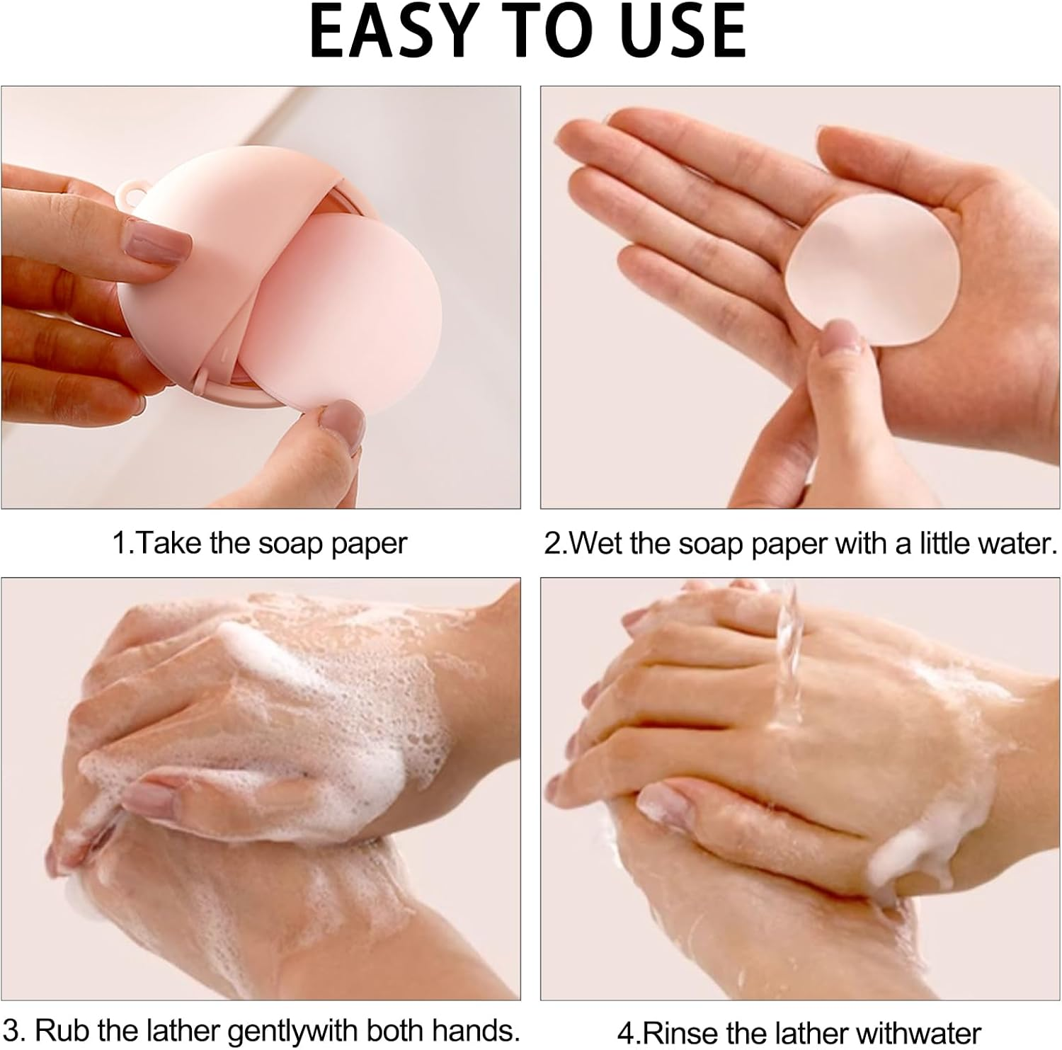 TECHPLUS Paper Soap Sheets Travel Soap 3 Boxes（150 Sheets） Hand Washing - Disposable Scented Bath Slice for Outdoor Indoor Camping Hiking image number 1