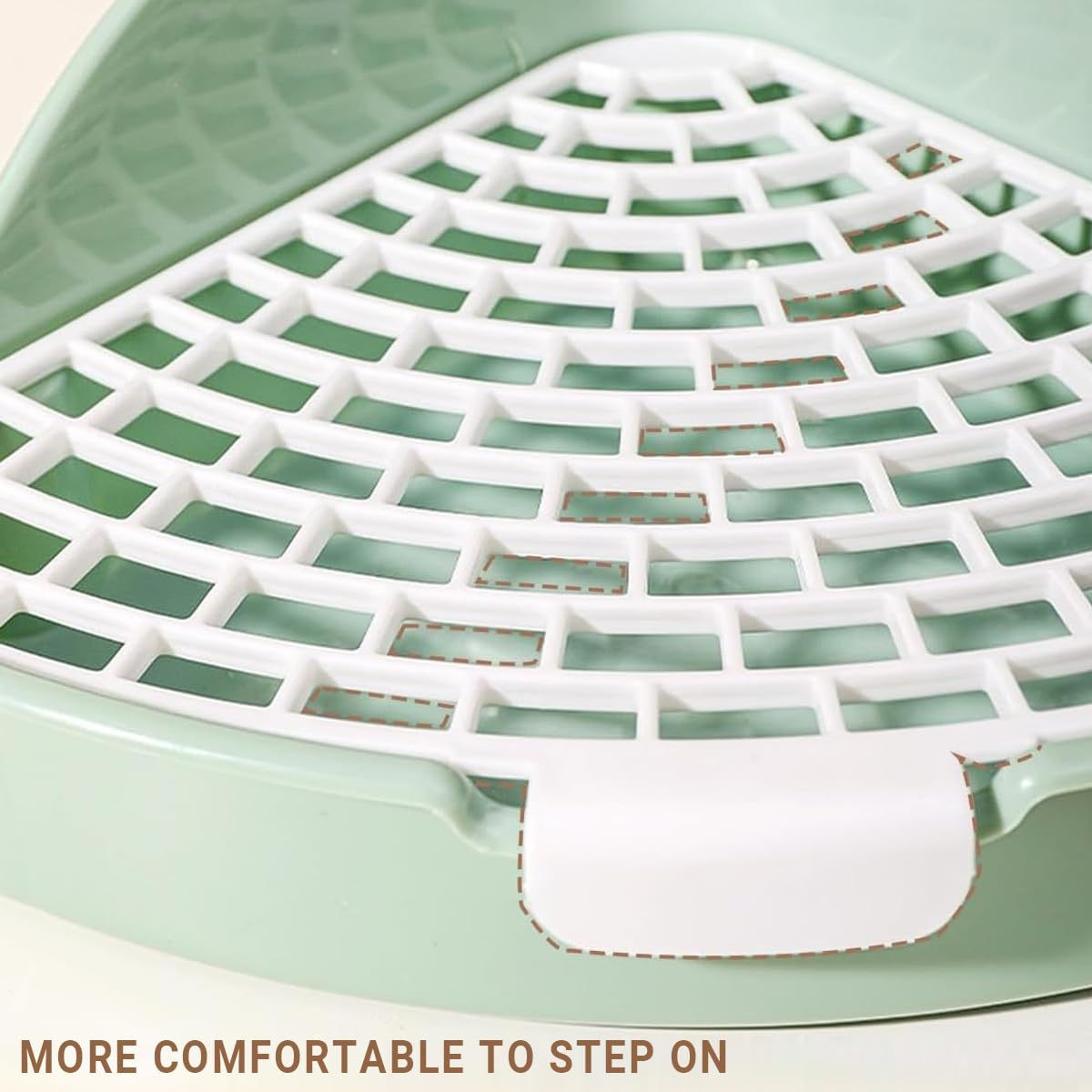 AIMALL Rabbit Litter Box with Secure Lock, Durable Small Pet Toilet, Easy-Clean Hygienic Grid, High Back Design for Small Animals, 9.45X7.09X4.33 In - Blue image number 6