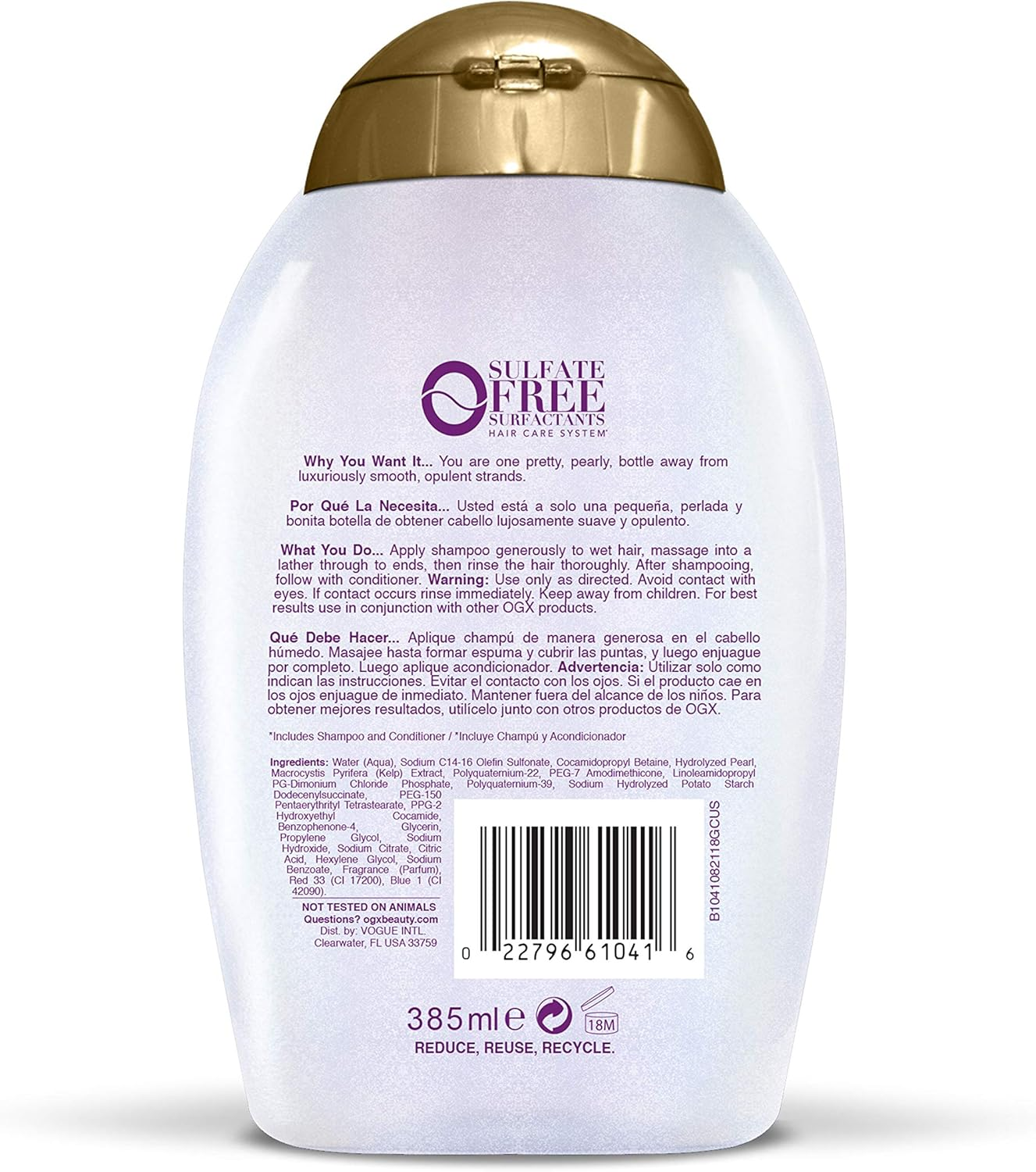 OGX Smoothing + Liquid Pearl Shampoo, 13 Ounce