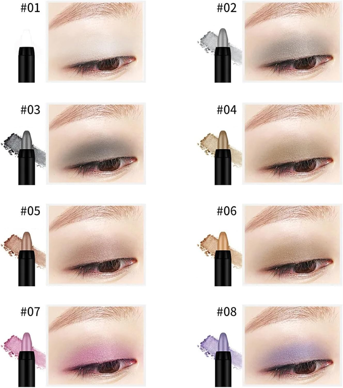 Eyeshadow Stick, 16 Colors Glitter Cream Eyeshadow Stick Set, Waterproof Eye Shadow Pencil, Colorful Eye Shadow Stick Pen Makeup Set, Waterproof & Long Lasting Starter Eyeshadow Stick Sets