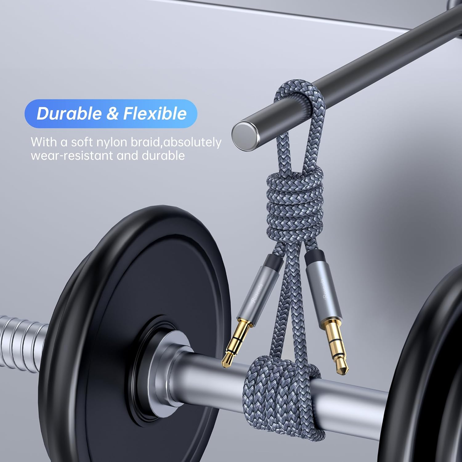 Ruaeoda Aux Cord for Car 1.5 Ft,2Pack 3.5Mm Audio Cable Male to Male Stereo Hi-Fi Sound Nylon Braided Aux to Aux 1/8 Cable for Headphones Car Home Stereos Speakers Tablets image number 2