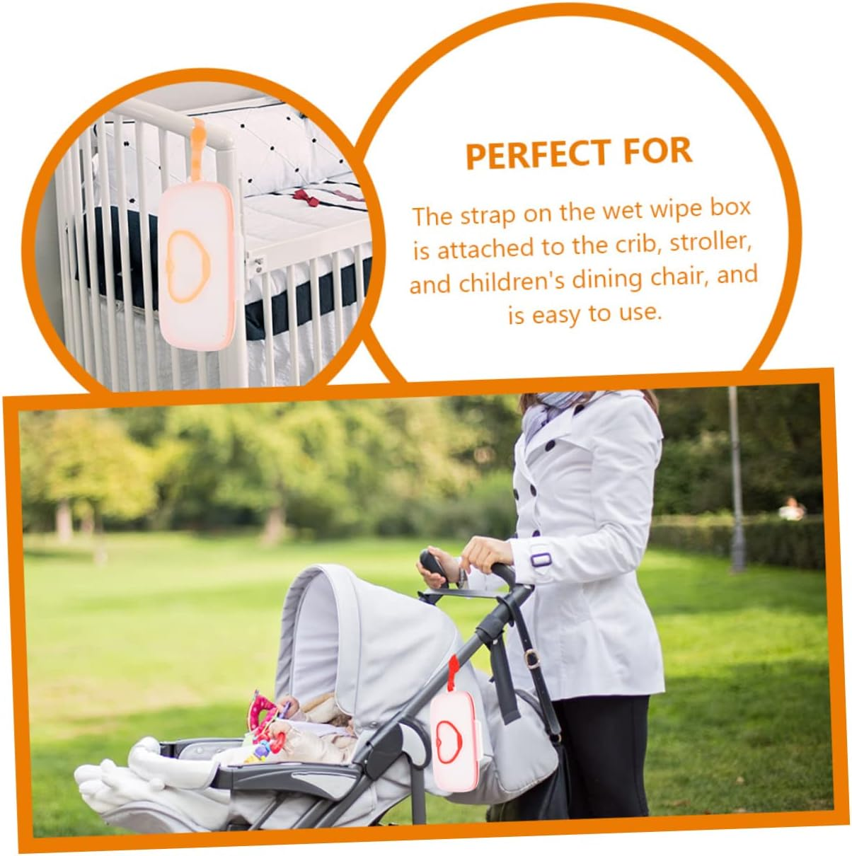 VICASKY 2Pcs Stroller Hanging Wipes Case Wipes Dispenser Box Refillable Travel Holder Safe Material image number 2