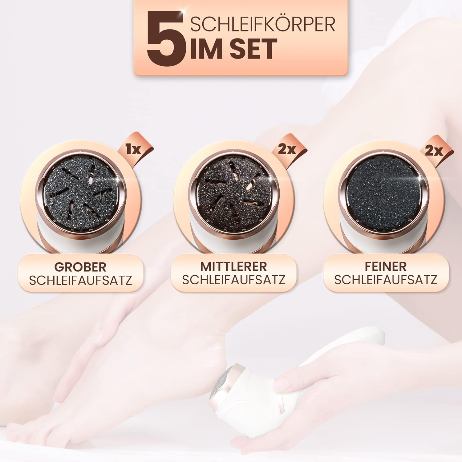 GRUNDIG Callus Remover Electric Callus Removal - Quick Beautiful Feet - Foot Care Set with High-Performance Battery I Waterproof IPX7 I Foot Pedi Pedicure Set Electric (Re image number 2