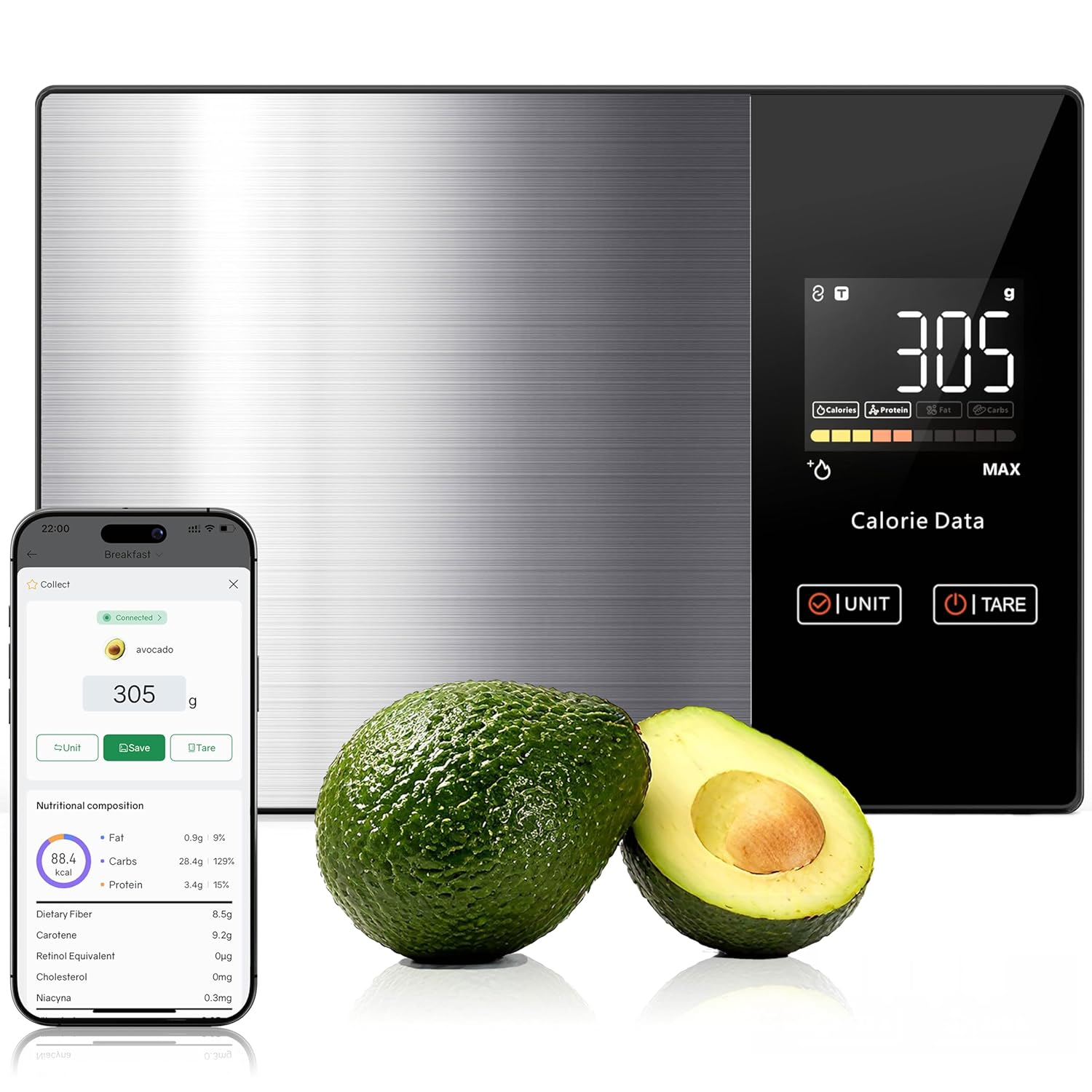 Smart Kitchen Scales Calorie Counting Nutrition Food Scale with Free App & Bluetooth Tracks 20 Nutrients. 1G/0.1Oz Precision with Tare&ndash; for Weight Loss, Fitness & Meal Prep.New Year, a Healthier You. image number 6
