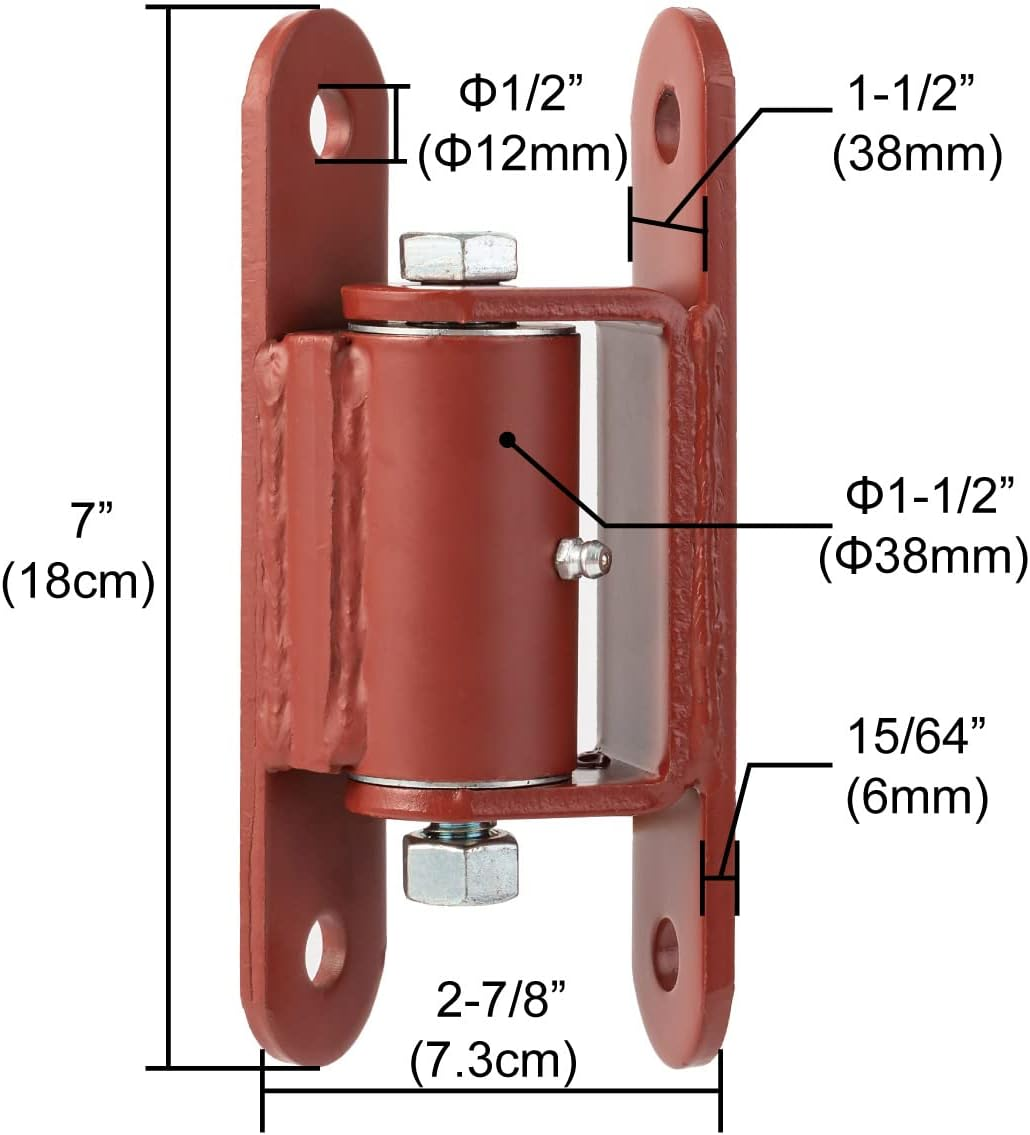 Gudwells Heavy Duty 7" Bolt onto the Gate Bolt onto the Post Gate Hinges with Needle Roller Bearing for Driveway Vehicular Pedestrian Gates, 2150P Lubricable Gate Hinge(Sold as a Pair) image number 2