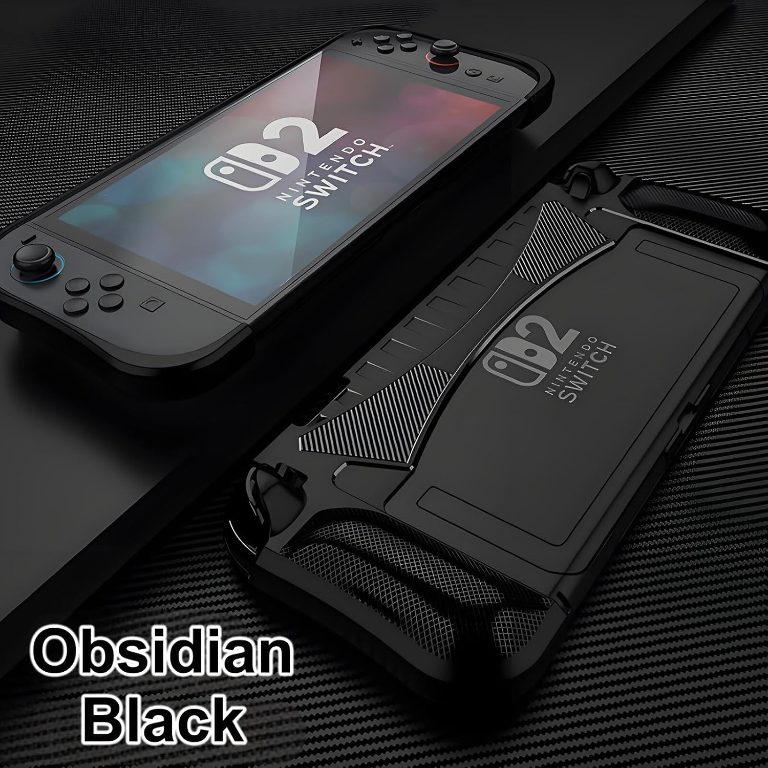 Crspexil Dockable Case for Nintendo Switch 2 - TPU Grip Protective Cover for Switch New Gen 2025 Console & Joy-Con Controller Accessories,Anti Fall TPU Protective Cover Accessories(Black) - White image number 7