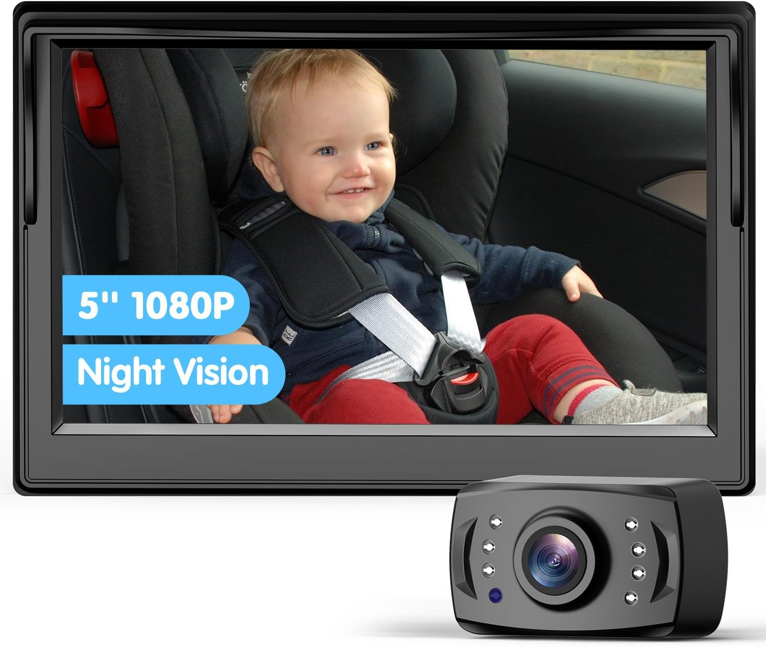 Itomoro Baby Car Camera with 5''HD Display, Car Camera for Baby with Night Vision Function Baby Backseat Camera to Observe the Baby'S Movements at Every Moment&hellip; image number 2