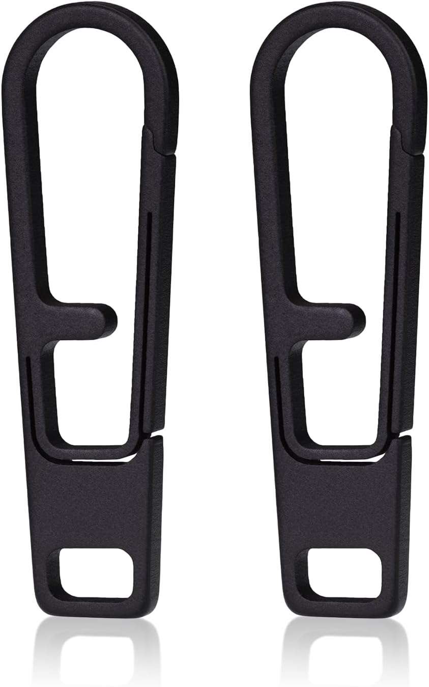 Heavy Duty Titanium Zipper Pull Replacement Set, Durable Zipper Handle Fixer for Backpacks, Luggage, Jackets (Zp1-2Pcs-Gray)