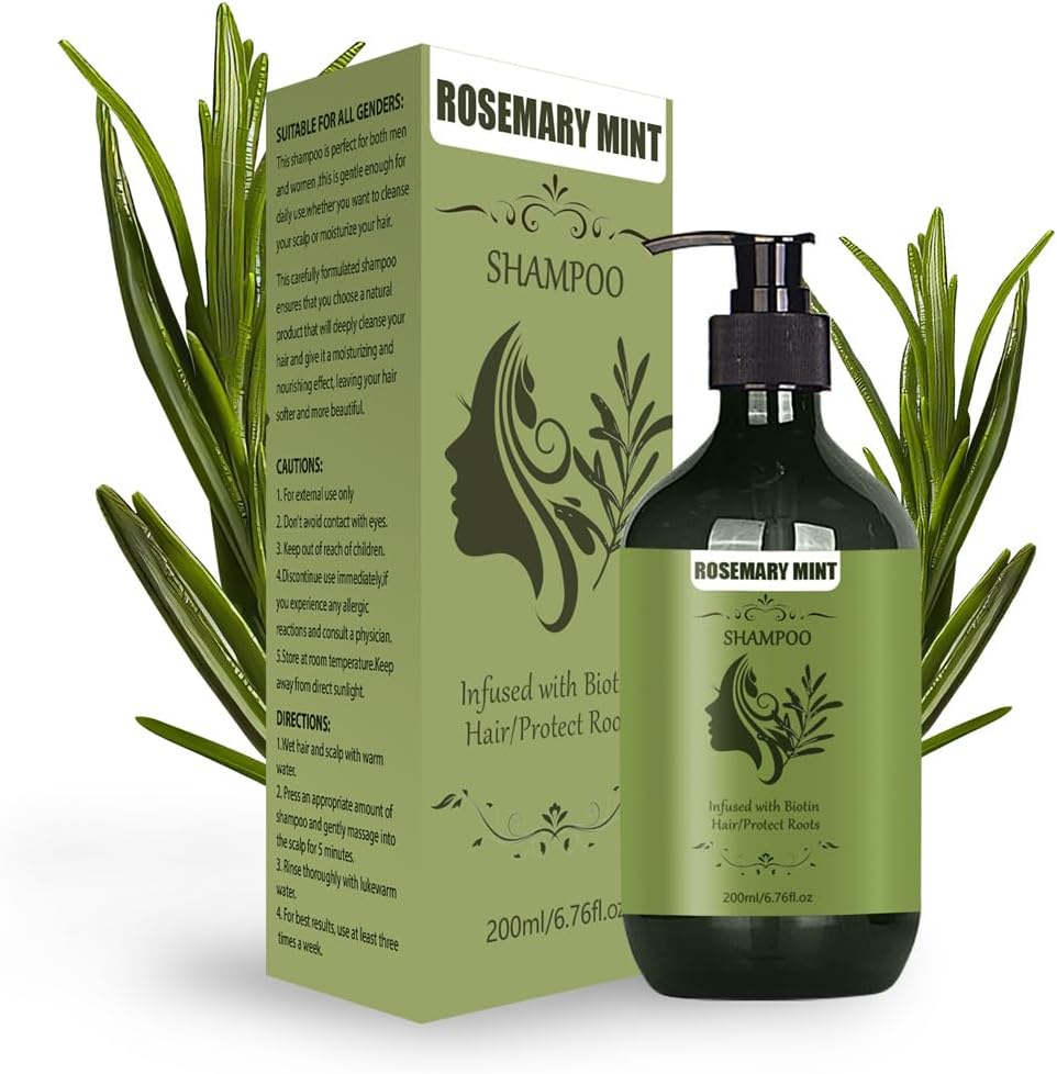 Rosemary Hair Growth Shampoo: Thickening and Regrowth Formula for Men & Women - Rosemary Mint Strengthening Shampoo, for Thinning Hair and Hair Loss, Cleanses and Helps Strengthen Weak and Brittle Hair image number 2
