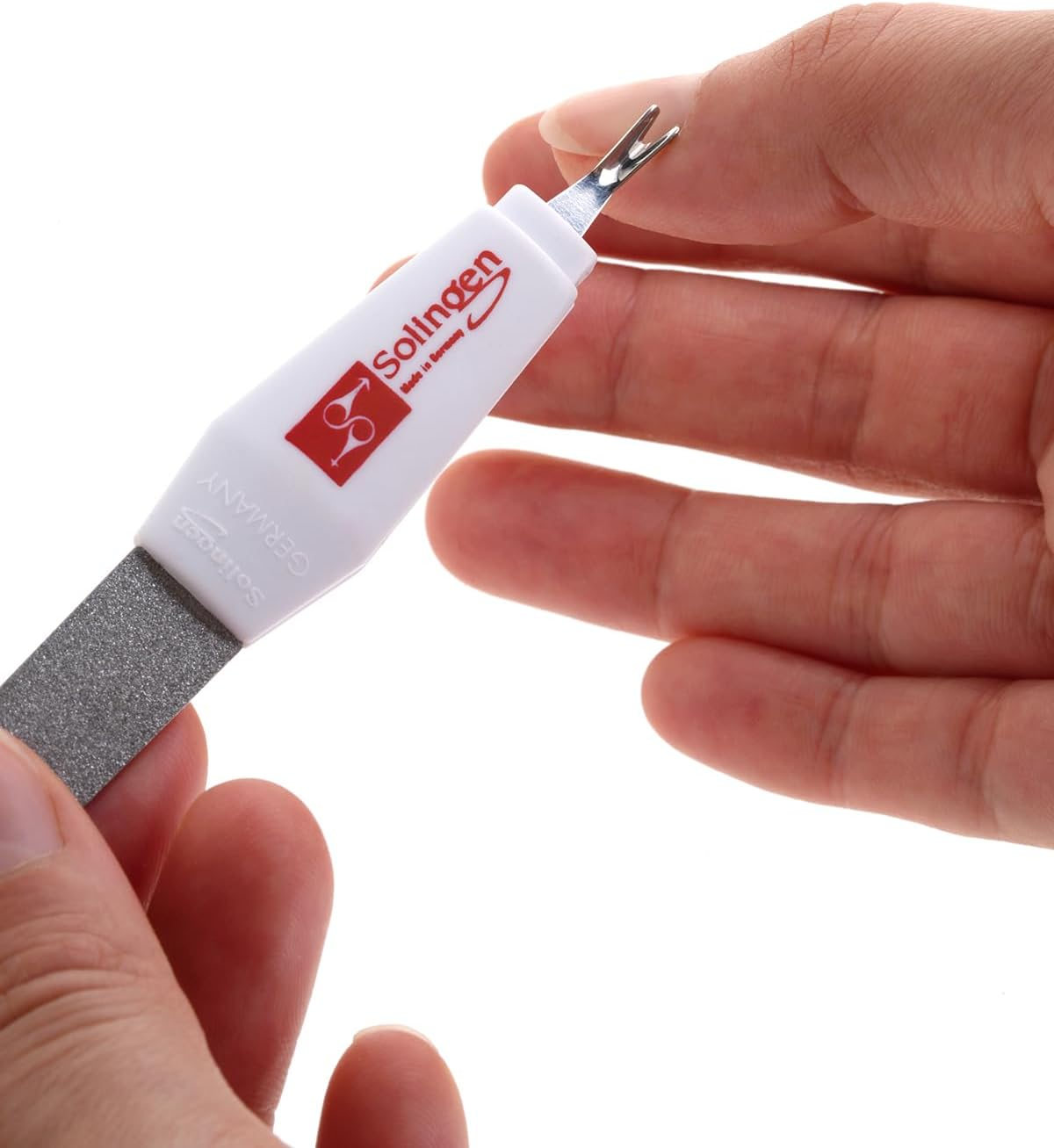 Solingen Professional Nail File - Cuticle Trimmer/Remover | Manicure & Pedicure Tool | 2 in 1 Tool for Your Hand & Foot Fingenails Care | 2 Sided Sapphire Files & Sharp Dead Skin Cutter image number 3