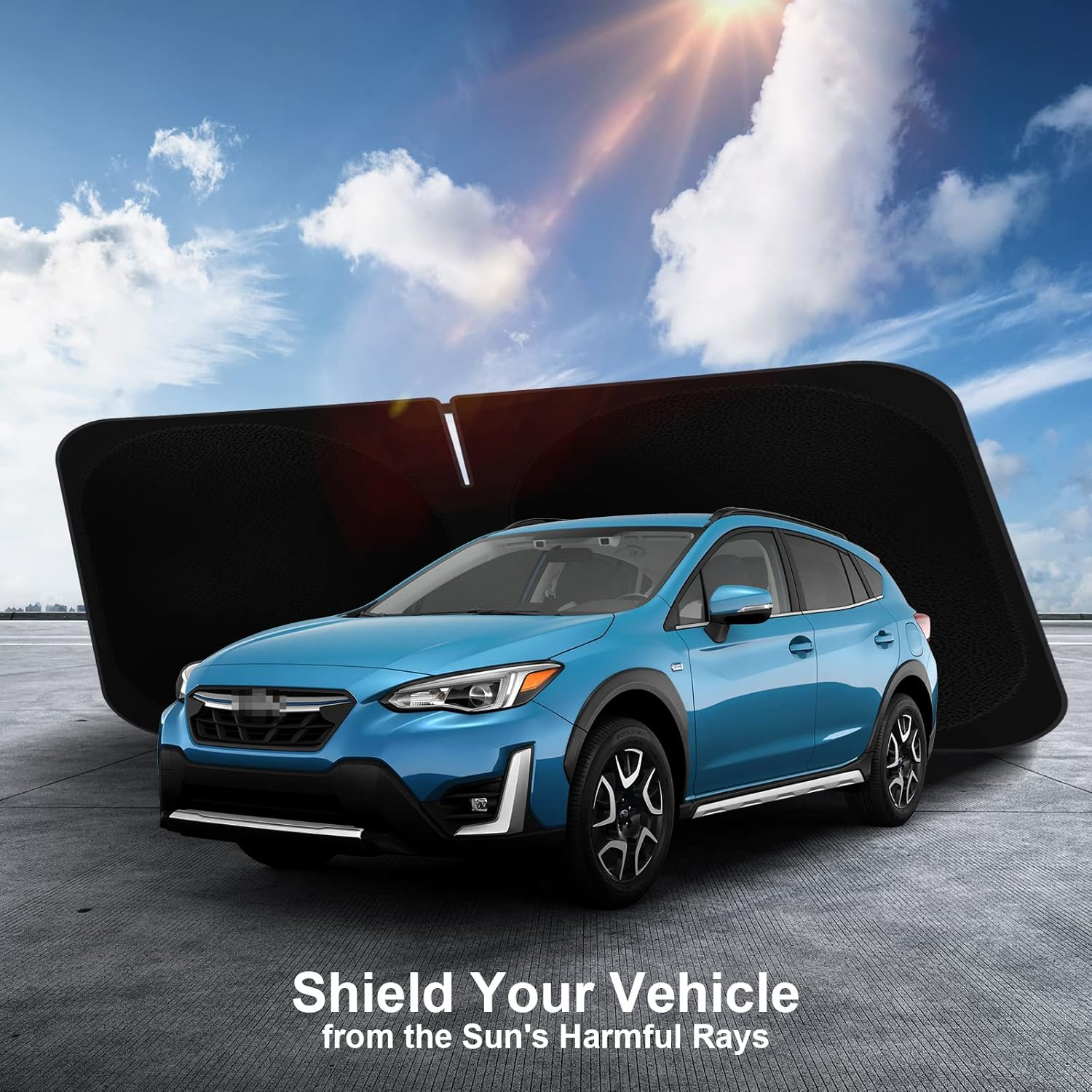 Car Windshield Sun Shade Compatible with 2018 2019 2020 2021 2022 2023 Subaru Crosstrek 2.0I Premium Limited Wagon Accessories Foldable Sunshade Custom Windshield Sun Visor image number 1