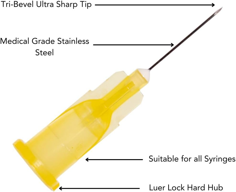 30G X 13Mm Needles &ndash; 1/2 Inch, Box of 100 &ndash; Sterile, Disposable Luer Lock Needle Tips for Science, Lab Experiments, and Craft Use - Imatec image number 2