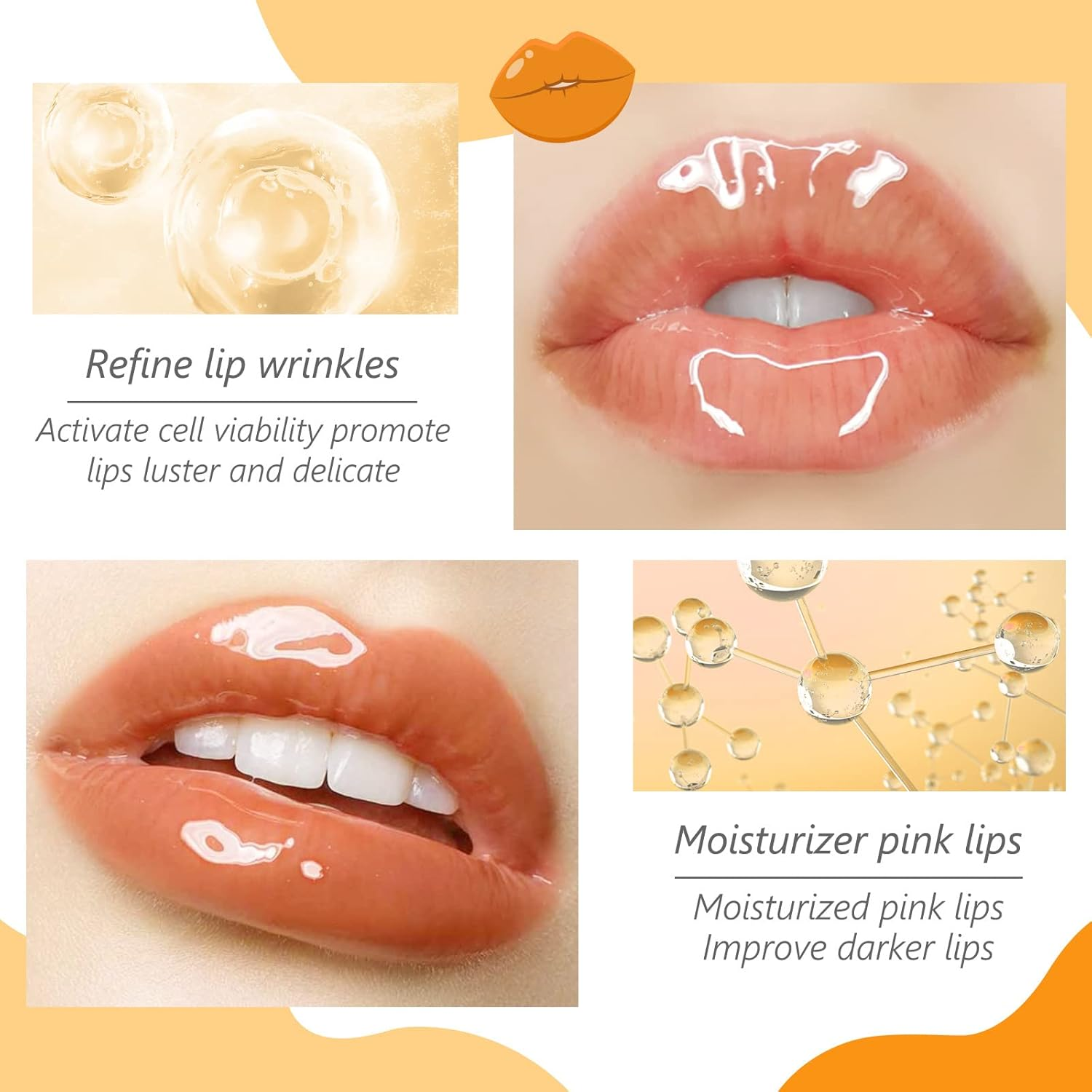 Joyeee Lip Mask, 20Pc Lip Mask Sheets, Collagen Crystal Lip Pads for Moisturizing & Anti-Wrinkle, Keeps Lips Smooth & Soft image number 6