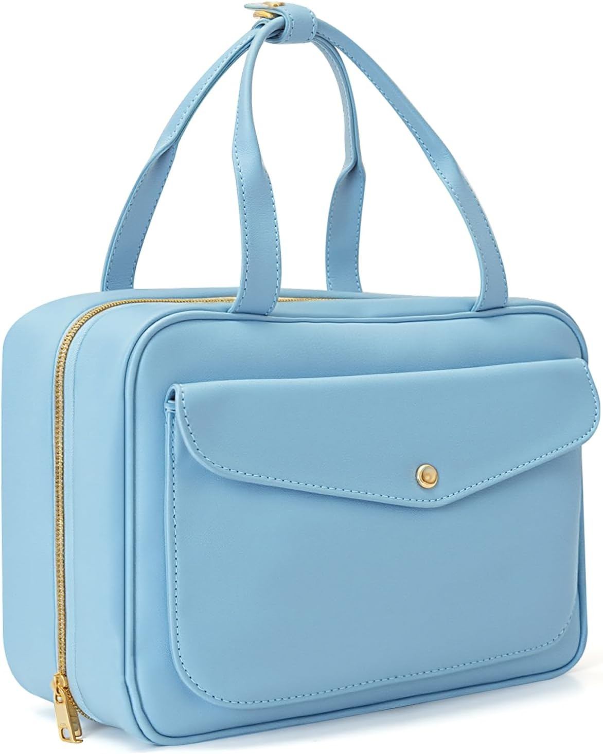 Travel Toiletry Bag,Hanging Leather Large Capacity Travel Wash Bag,Waterproof Portable Make up Bag,Travel Storage Skin Care Cosmetics Toiletries (Pink)