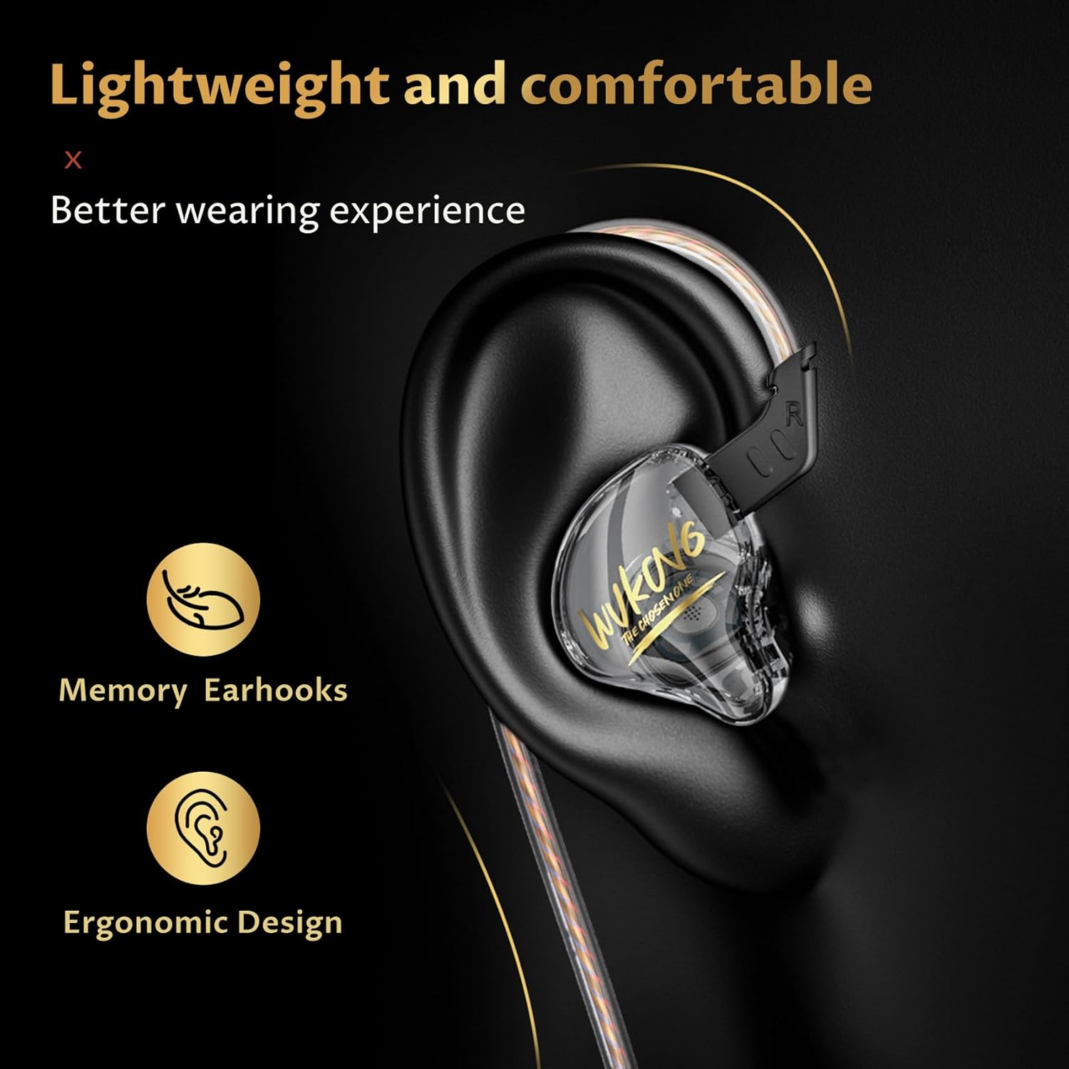 Yinyoo KBEAR MONKIE K01 Gaming Earbuds,Noise Cancelling in Ear Headphones with 3.5Mm Plug, Surround Hifi Sound in Ear Monitor Wired Gaming Earphones Compatible with PC,PS5, Xbox,Switch