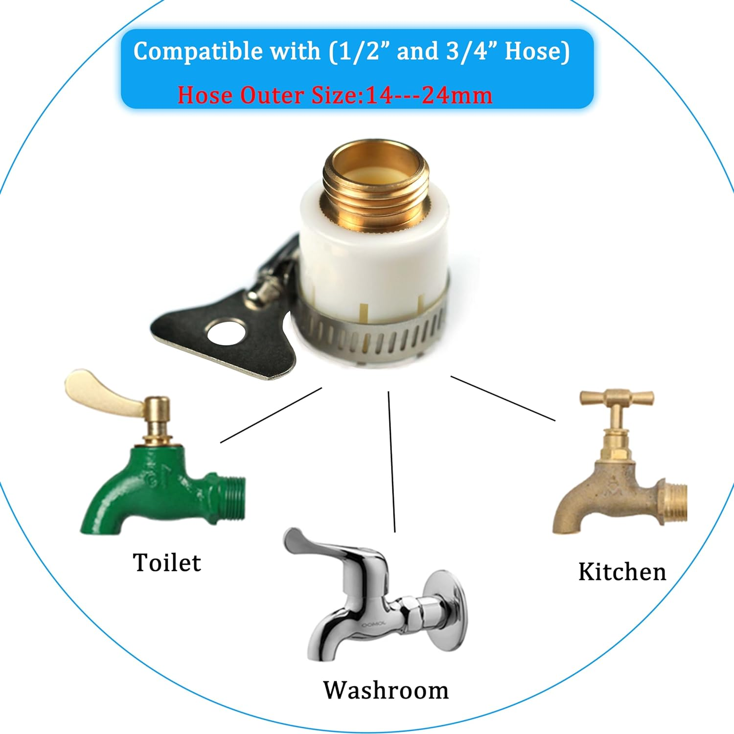 3Pcs Garden Quick Hose Adapter for Old Hoses(14Mm-22Mm),Multi-Functional Hose Adapters and Garden Hose Sets for Lawn& Garden,Washing Cars,Watering Plants&hellip;