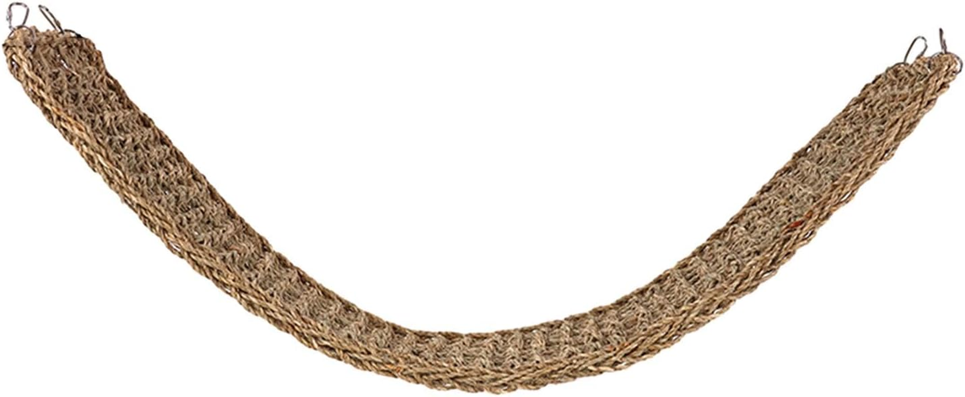 Leefasy Parrot Climbing Rope Ladder Bird Seagrass Mat Activity Center Soft Parrot Hanging Grass Woven Net Hammock for Macaws Walking, 99Cmx18.5Cm