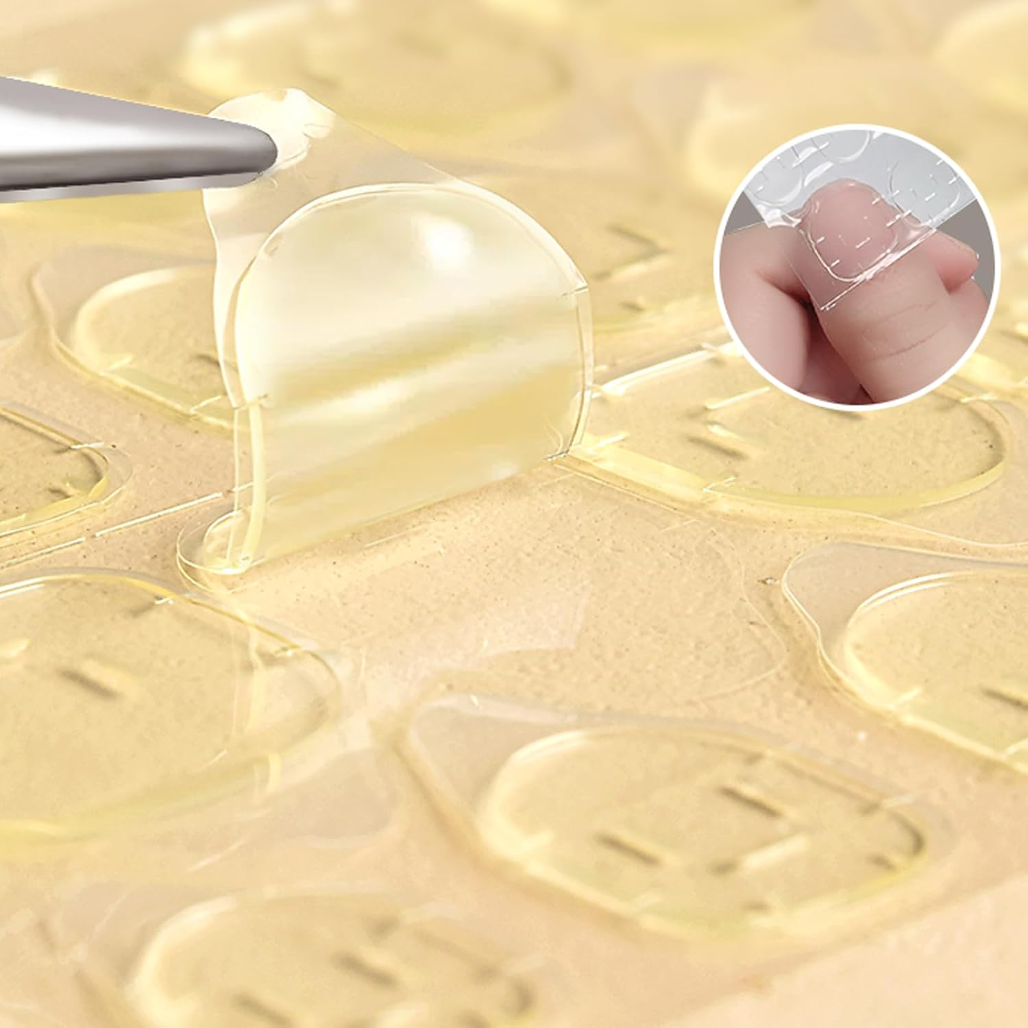 Whaleo 24 Pieces False Nails with Glue Stickers Press on Nails Press on Gel False Nails Gel False Nails Adhesive False Nails for Women Girls - Dark Red Lines image number 5