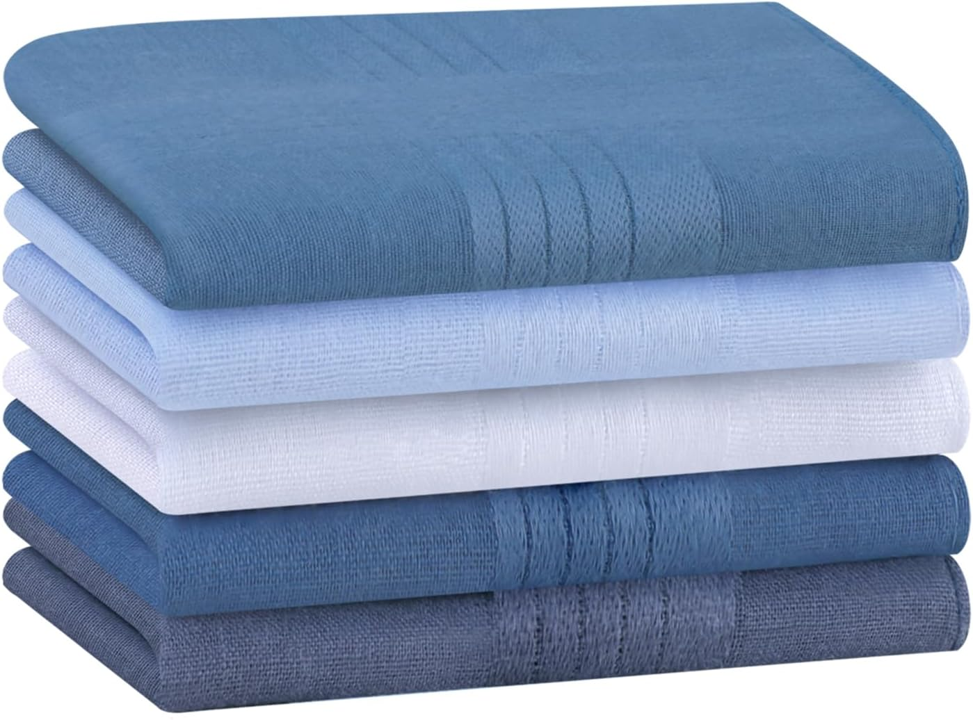 PACGOTH Handkerchiefs for Men, Soft Cotton Men&rsquo;S Handkerchiefs, Blue Stripe Hankies for Men, 15.7 * 15.7&rdquo; 8/12PCS
