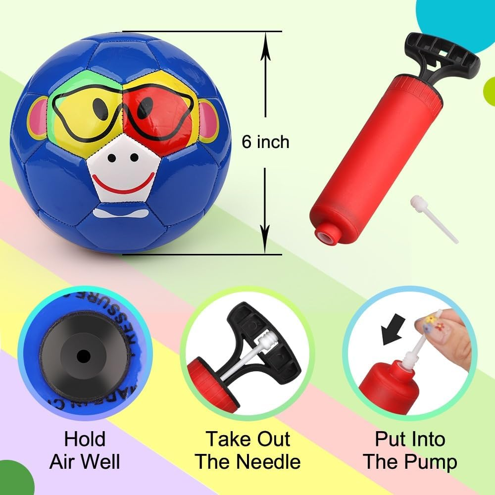 Dilabnda Mini 6.3 Inch Kids Toy Rubber Football Soft Balls Sports Ball Outdoor Activity Game for Teens Dodgeballs Playground Beach Pool Balls for Toddlers Adults (3 Pack) image number 6