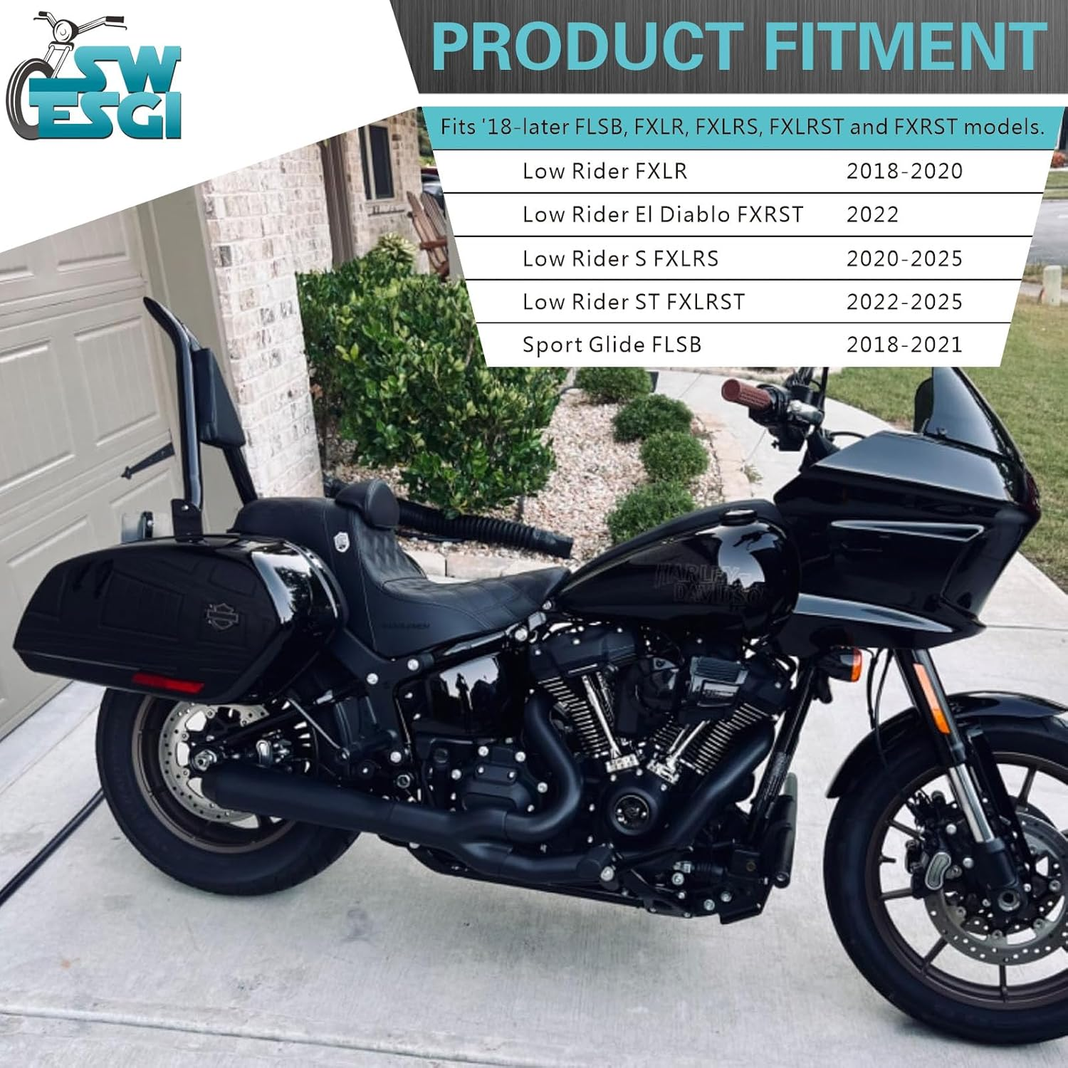 Detachable Quick Release 26&rdquo; Sissy Bar Passenger Backrest with Docking Fit for Harley Softail Models Lowrider S ST FXLR FXRST FXLRS FXLRST Sport Glide FLSB Dyna Black 2018-2025 (BLACK) image number 4