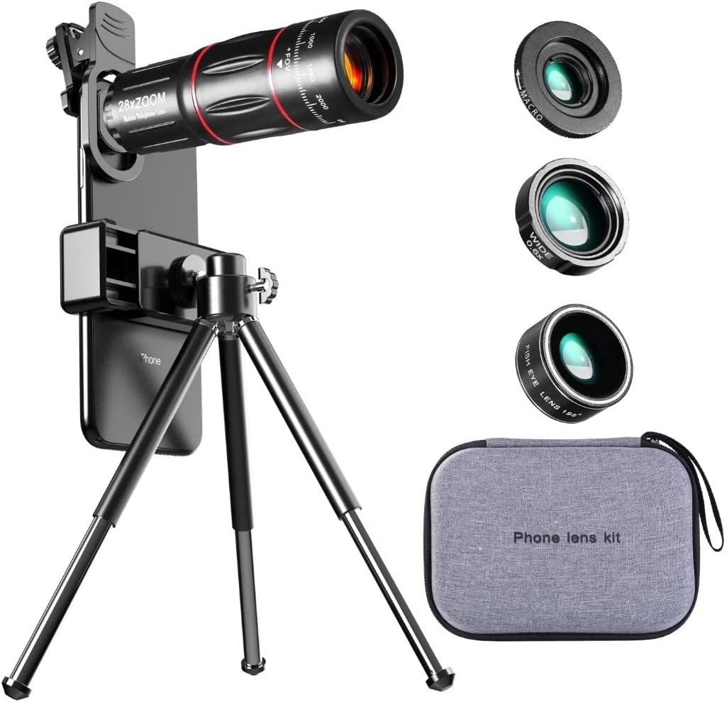 Universal 4 in 1 Phone Lens Set for Iphone/Samsung/Google Pixel/Nokia/Huawei/Oppo