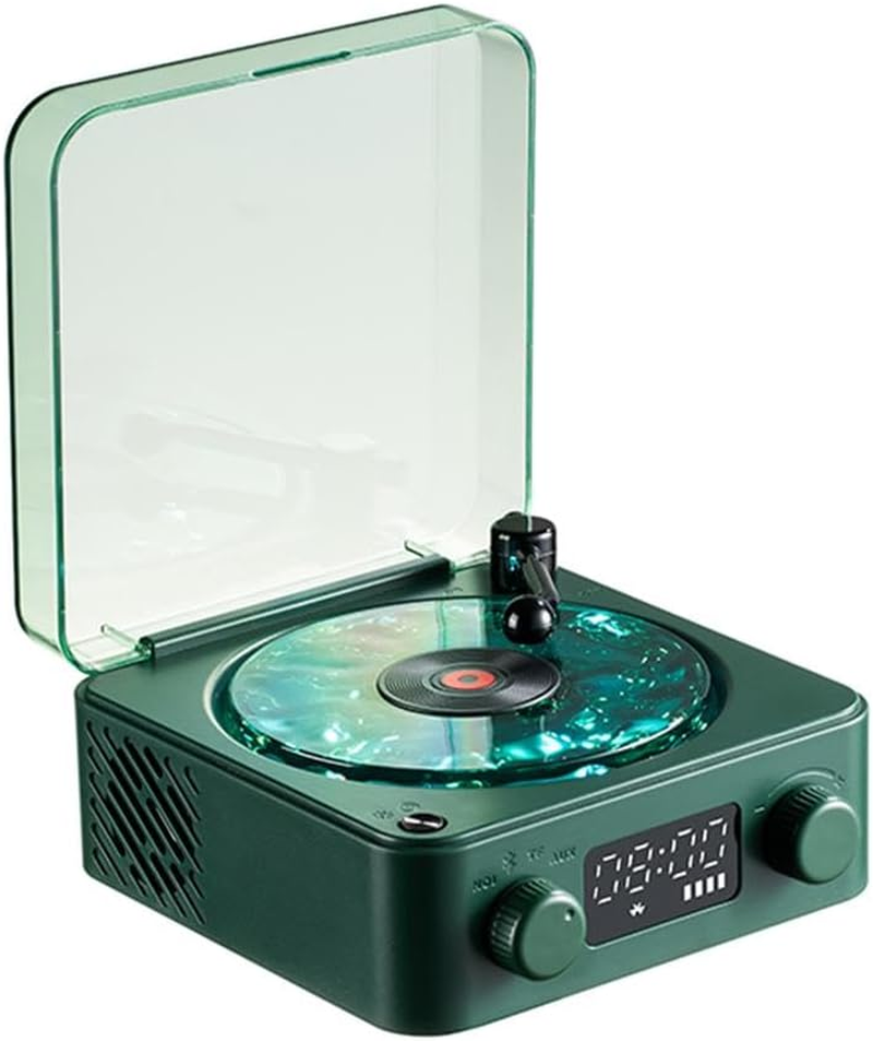Vinyl Record Player Retro Sleep Aid Speakers Music Center W Bluetooth White Noise Light Speaker image number 2