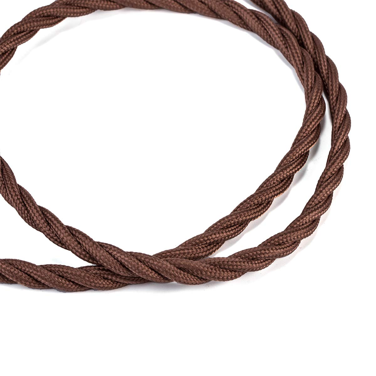 10 Meters 3 Core Brown Braided Electrical Cable Licperron Vintage Antique Cloth Covered Fabric Twisted Electrical Wire for DIY Industrial Pendant Light, VDE Certification image number 5