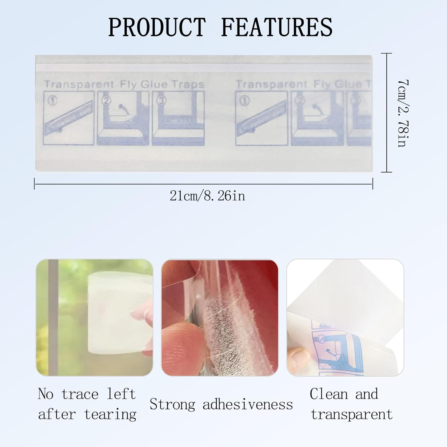 30Pcs Window Fly Traps Transparent Double-Sided Fly Stickers Small Flying Insects Fly Traps Sticky Insect Boards Suitable for Indoor Houseflies Mosquitoes and Flying Mosquitoes image number 4
