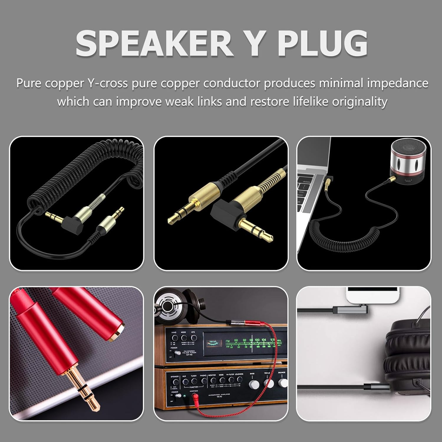 OFFIGAM Silver-Plated Speaker Cable Y Fork U-Shaped Audio Adapter Plug for Amplifiers Connector with Screw Locking Oxidation Resistant High Resolution for Home Audio and Professional Sound image number 2