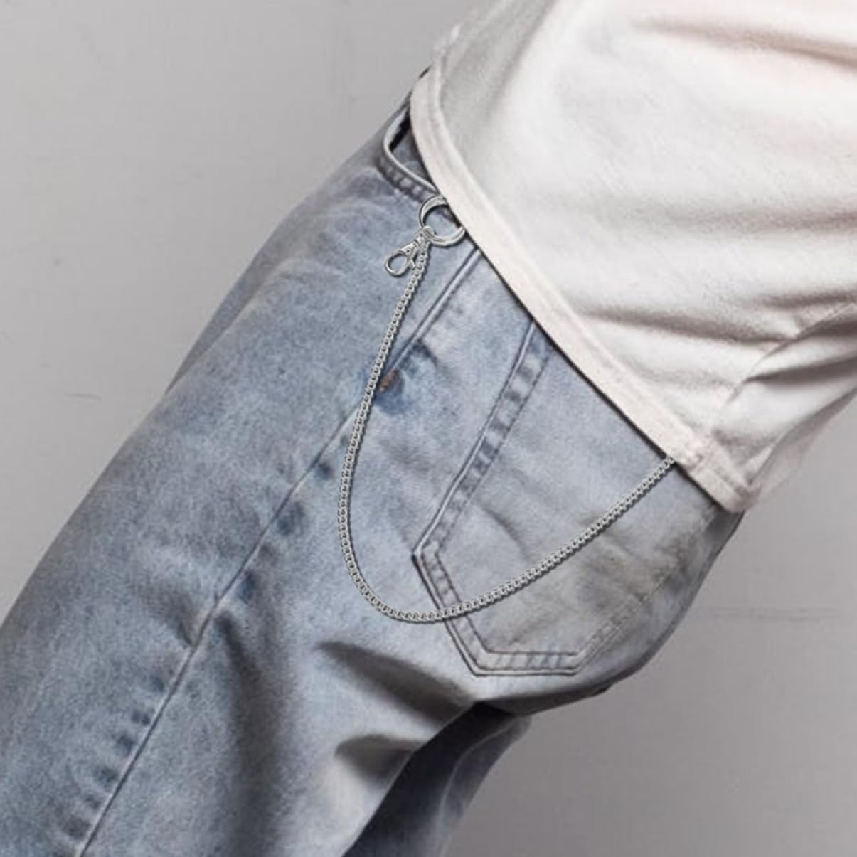 TOGEVAL Wallet Chain for Men Heavy-Duty Secure Keys Holder Functional Jeans Pocket Watch Chains Decorative Lobster Clasp image number 6