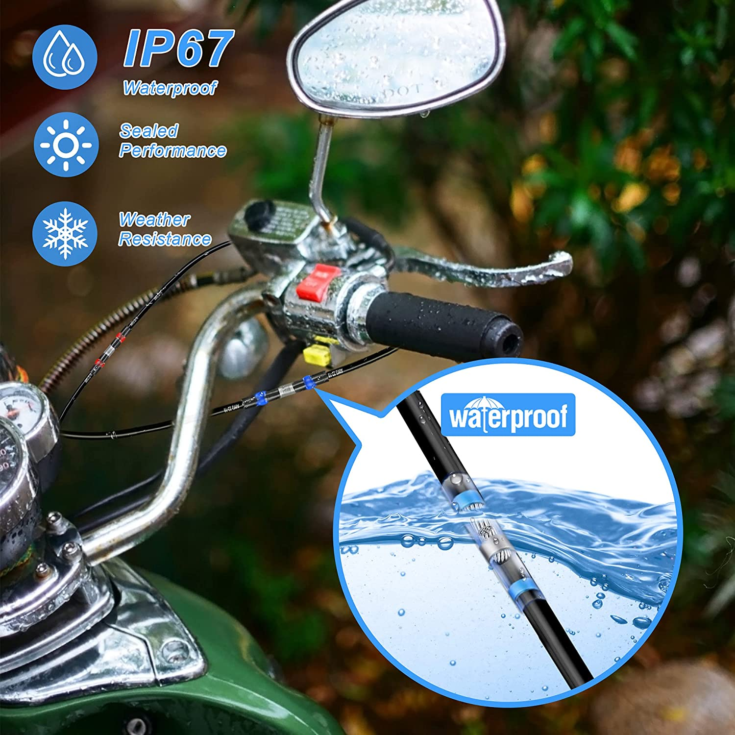 Kuject Solder Seal Wire Connectors, Waterproof Insulated Heat Shrink Butt Terminals Splice Connectors for Marine Automotive Car Boat (400) image number 5