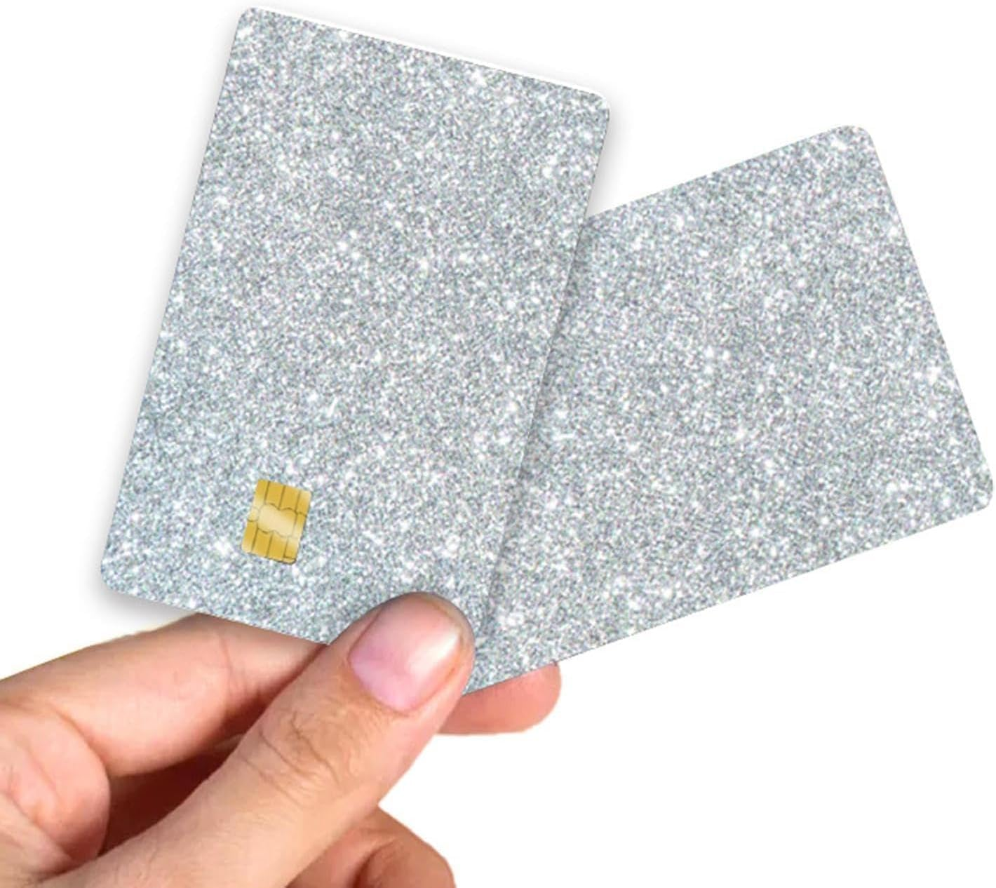 LNYMZD Silver Credit Card Skin Stickers | Removable Bling Card Skins Covering - Bubble Free Bank Card Protecting Wrap, Card Protection Film, Slim Card Protector Desk Accessories and Storage Products image number 3