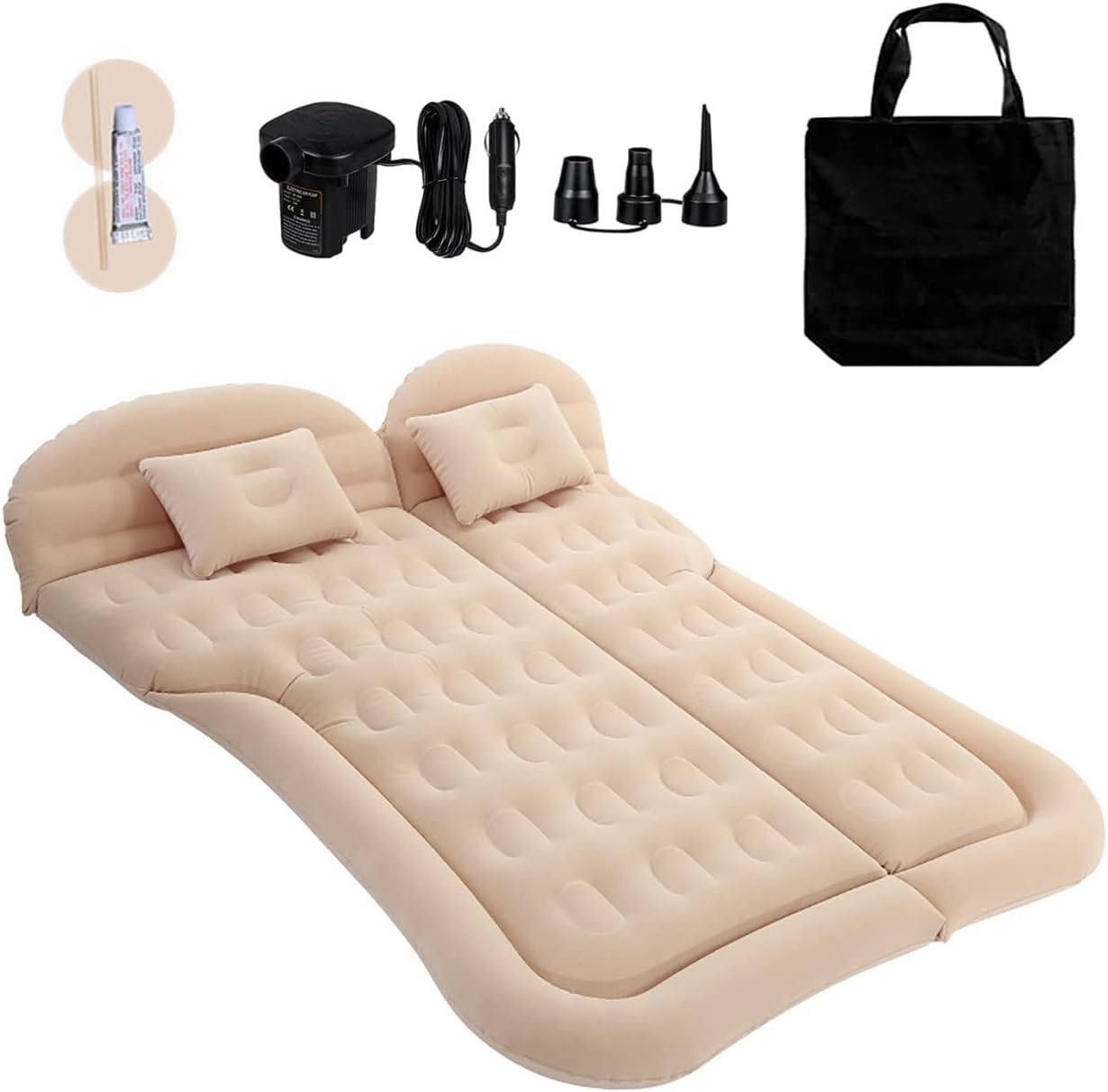 SUV Air Mattress Camping Bed Cushion Pillow - Inflatable Thickened Car Air Bed with Electric Air Pump Flocking Surface Portable Sleeping Pad for Travel Camping Upgraded Version image number 5