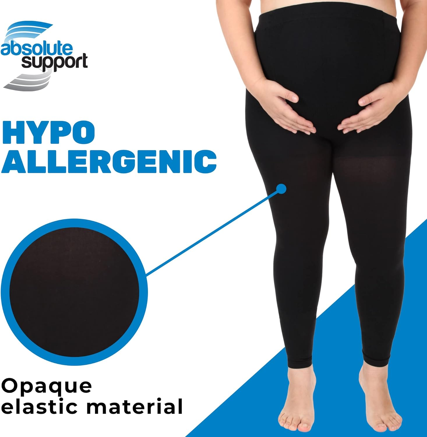 Absolute Support Maternity Compression Leggings Graduated Footless Compression Stockings Tights 20-30 Mmhg Firm Support Small, Black A718Bl1