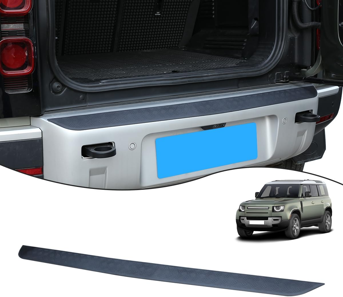 YIWANG for Land Rover Defender 90 110 2020-2024 Car Styling ABS Black Car Rear Bumper Plate Cover Trim Stickers for Defender Auto Accessories (ABS Black)